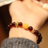 Natural 8MM blood amber bracelet, 925 silver gold-plated with garnet amber and jujube beads, original design for women Application Scenario